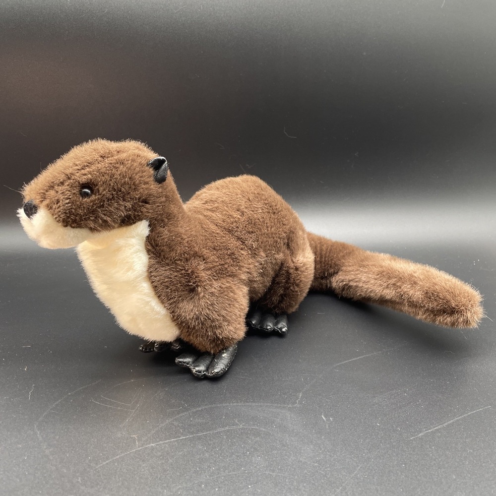 Vintage Cascade Toy Medium Plush Brown River Otter Faux Leather Feet 21" Long